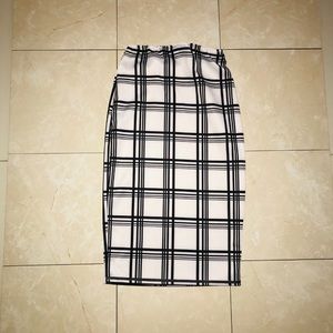 Black and White Striped Pencil Skirt - Rainbow